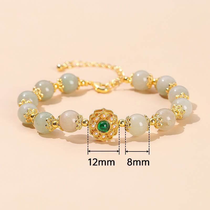 Natural Jade Prosperity Bead Chain Bracelet