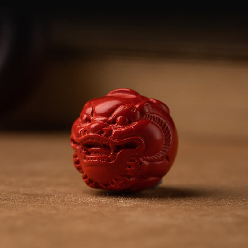 Red Sandalwood & Jade Cinnabar Keychain with Om Mani Padme Hum, Pixiu, or Copper Coin