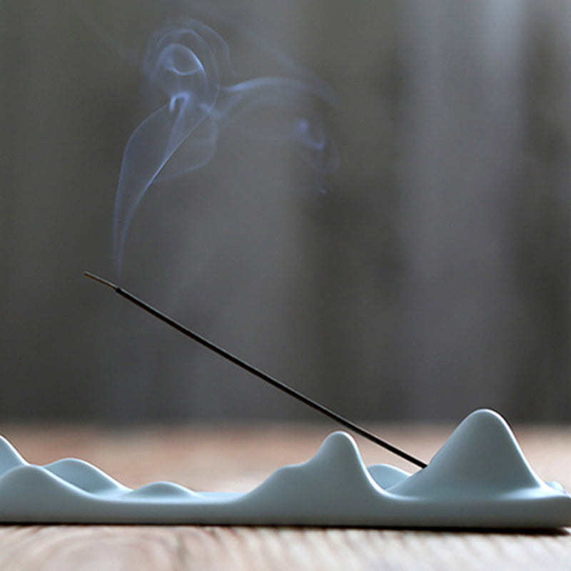Mountain Cloud Incense Burner for Meditation & Balance - White & Green Styles