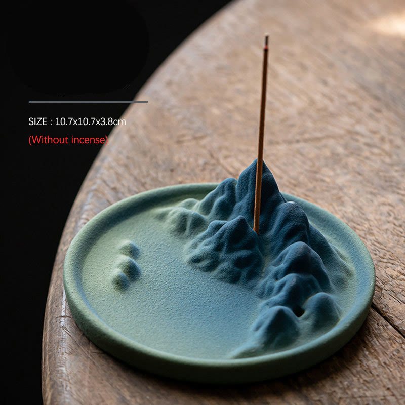 Sculpted Ceramic Backflow Mountain Incense Burner