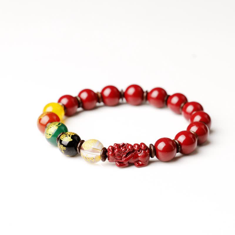 Hand-Selected Cinnabar Pixiu 'God of Wealth' Bracelet for Focused Abundance
