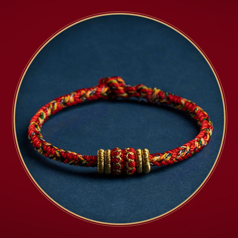 Tibet Handmade Chinese Zodiac Natal Buddha Luck Strength Braided String Bracelet