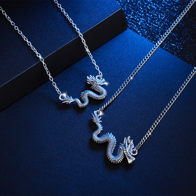 925 Sterling Silver Year Of The Dragon Auspicious Dragon Protection Chain Necklace Pendant