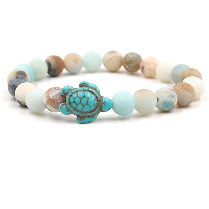 Natural Stone Sea Turtle Turquoise Blessing Bracelet