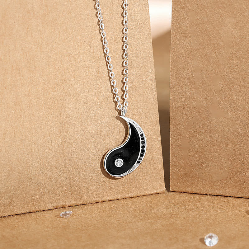 925 Sterling Silver Yin Yang Symbol Harmnoy Necklace Pendant