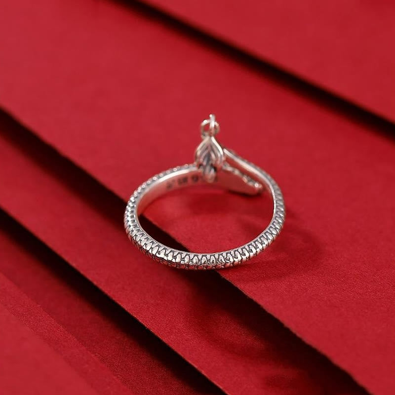 Vintage Sterling Silver Adjustable Dragon Motif Statement Ring