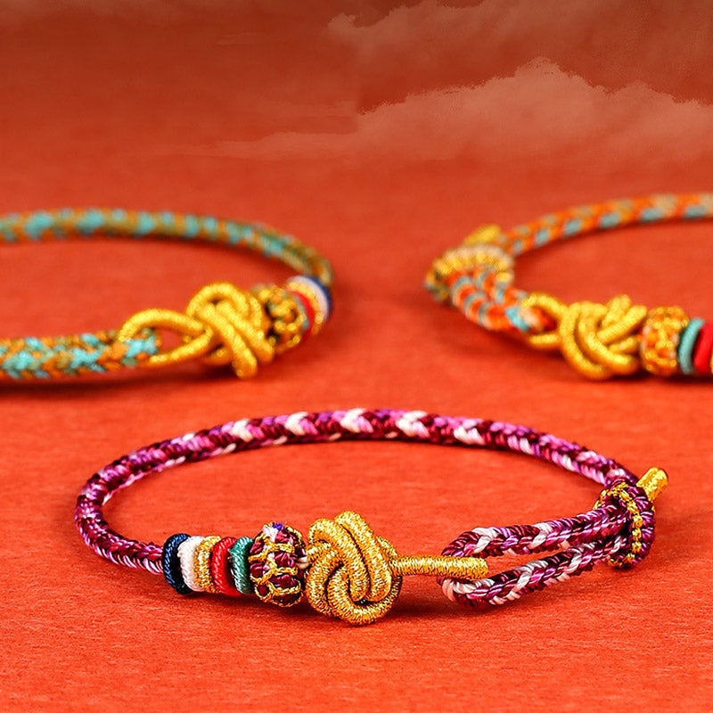 Handmade Dunhuang Colorful Rope Protection Braid String Bracelet