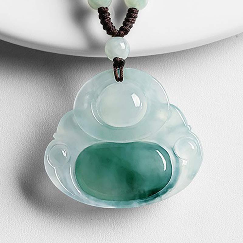 Cyan Jade Luck Necklace Pendant
