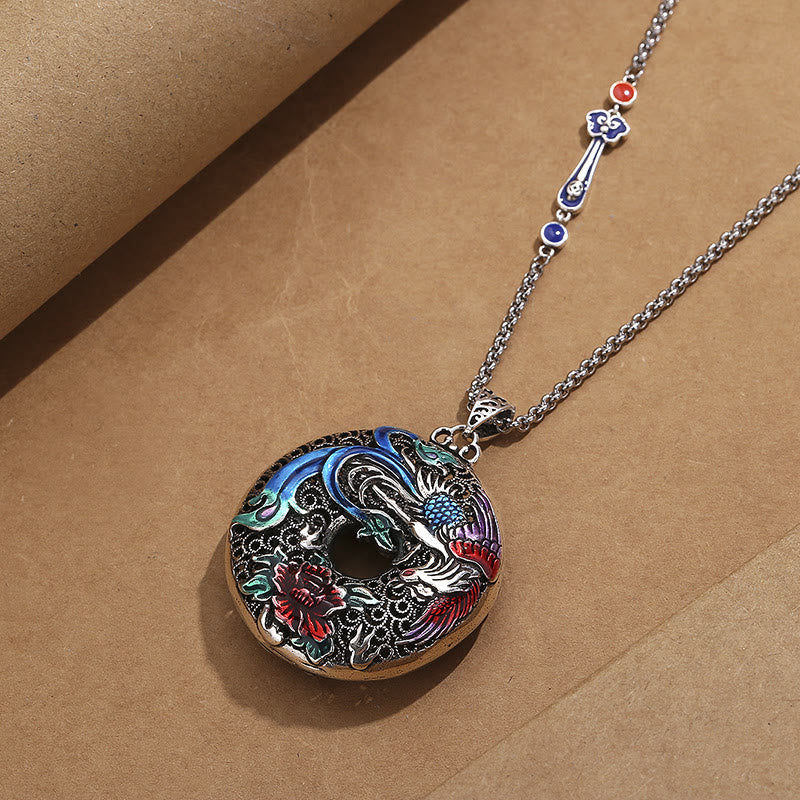Phoenix Peony Flower Luck Protection Necklace Pendant (Extra 30% Off | USE CODE: FS30)