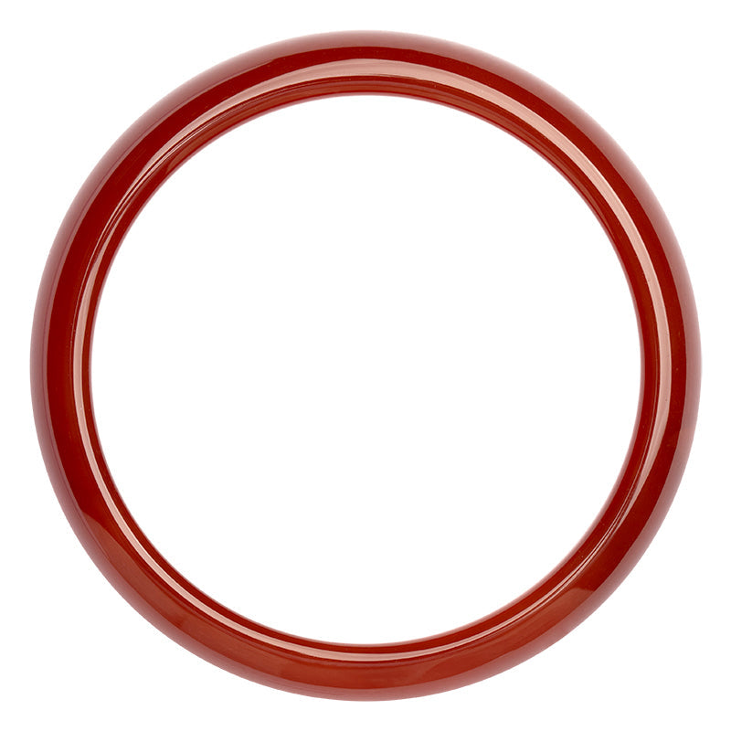 Natural Red Agate Solid Stone Bangle Bracelet