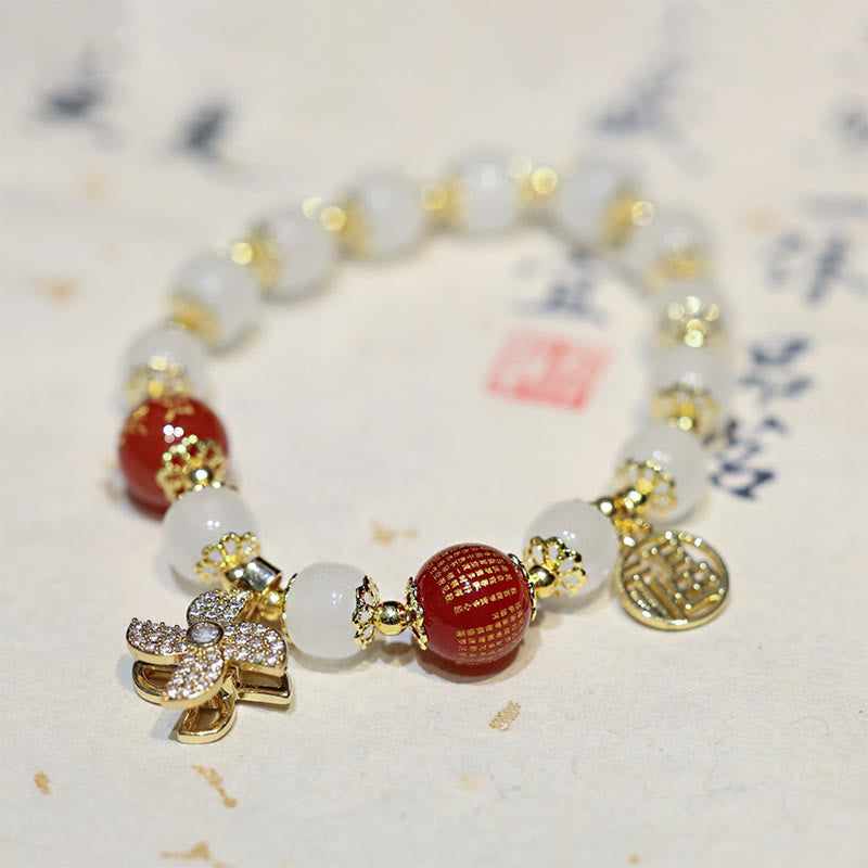 Windmill Chinese Lock Charm Fu Character Blessing Bracelet