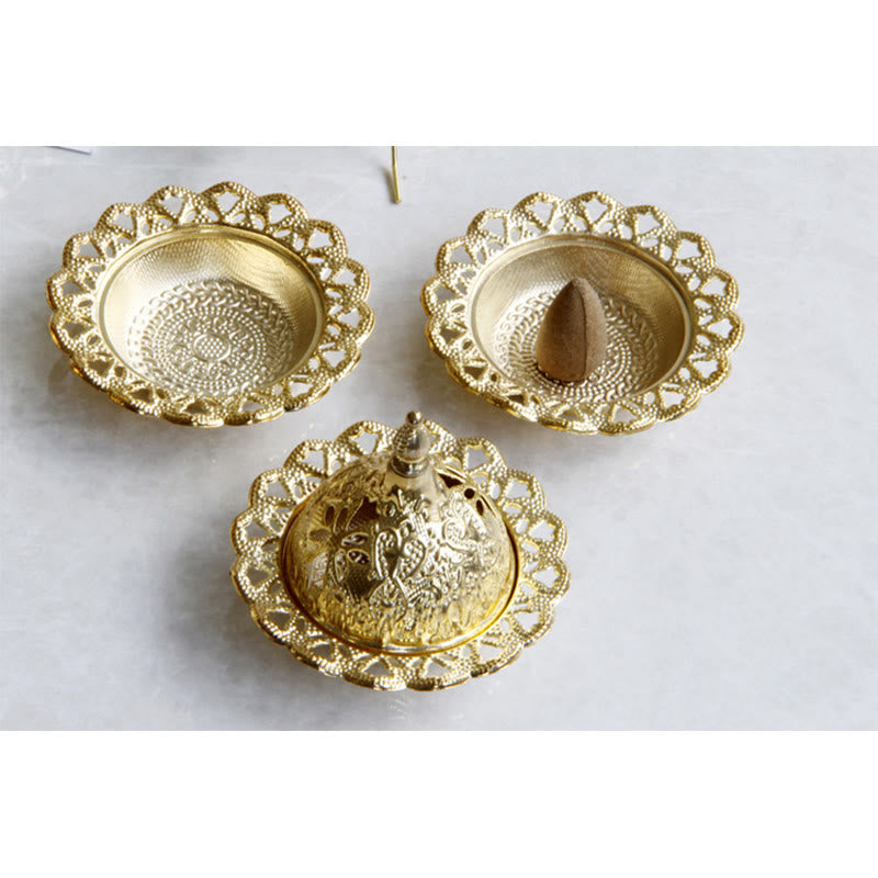Tibetan Style Gold Mini Meditation Incense Burner