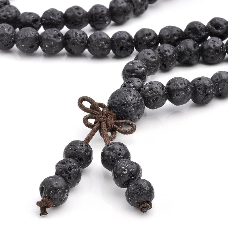 Natural Lava Rock 108 Beads Protection Bracelet