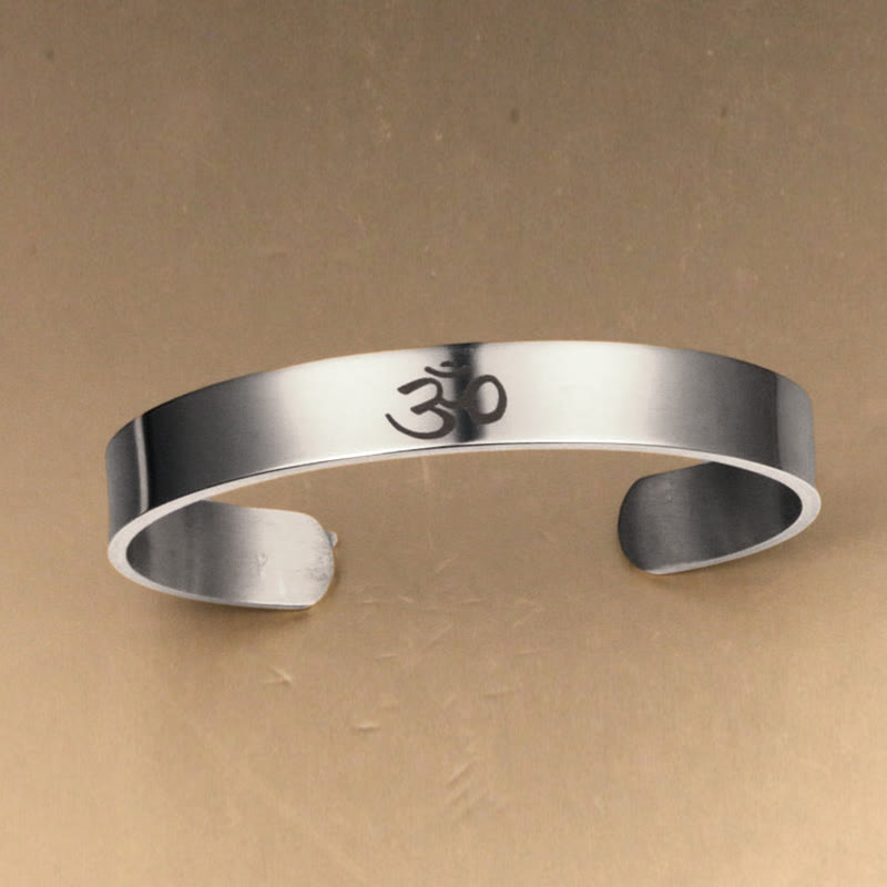 Tibetan OM Symbol Mindfulness Cuff Bracelet Bangle