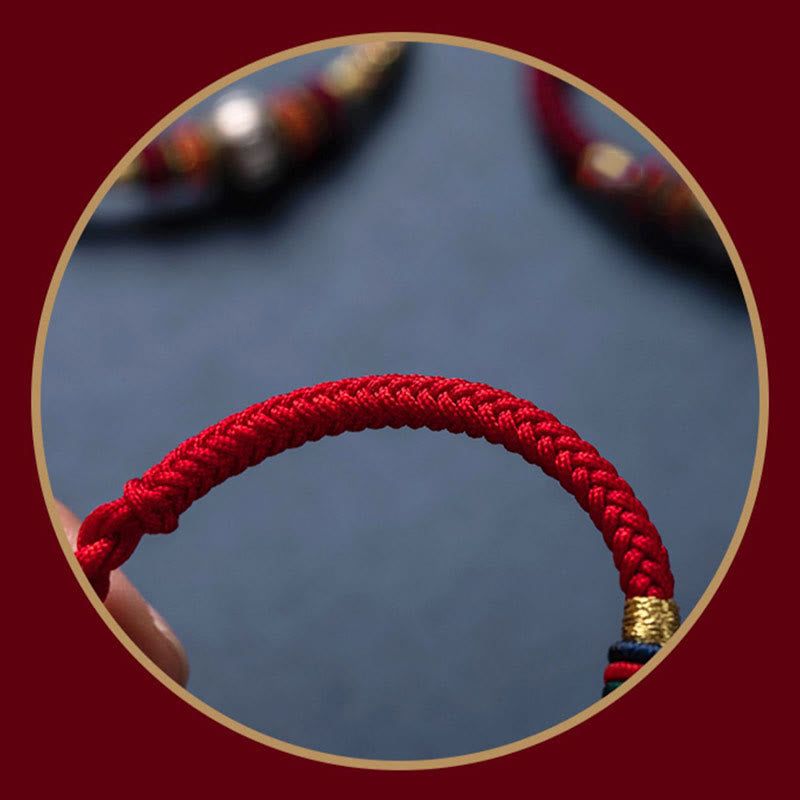 925 Sterling Silver Tibet Handmade Om Mani Padme Hum Luck Protection King Kong Knot Braided Bracelet