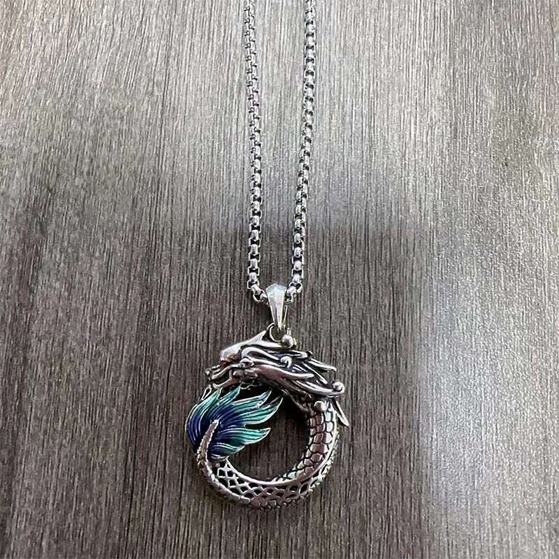 Tibetan Copper Dragon Strength Necklace