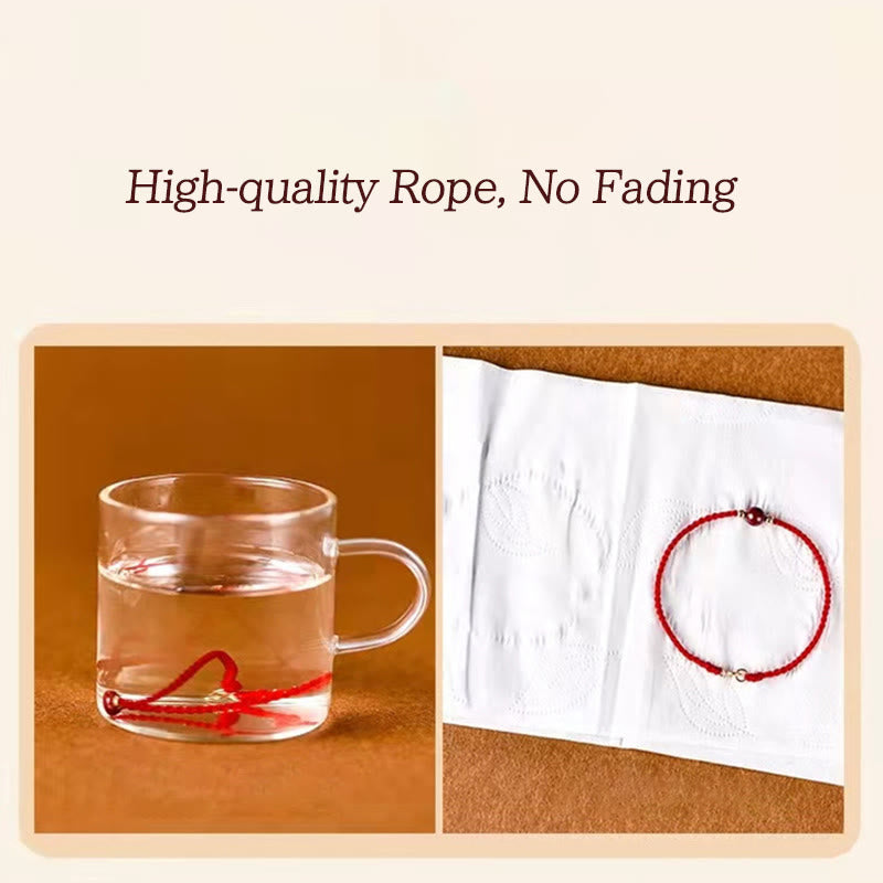 "Blessings for Clear Connections" 925 Sterling Silver Lucky Golden Bead String Bracelet Anklet Includes Gift Message Card