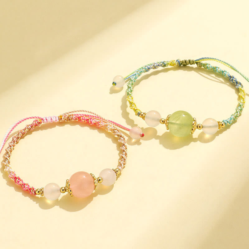 Hand-Woven White Agate & Copper Multi-Gemstone Beaded Rope Bracelet
