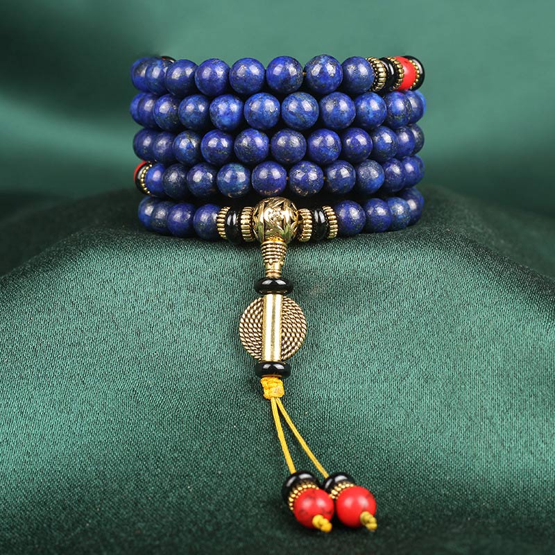 Tibetan Mala Lapis Lazuli Positive Bracelet