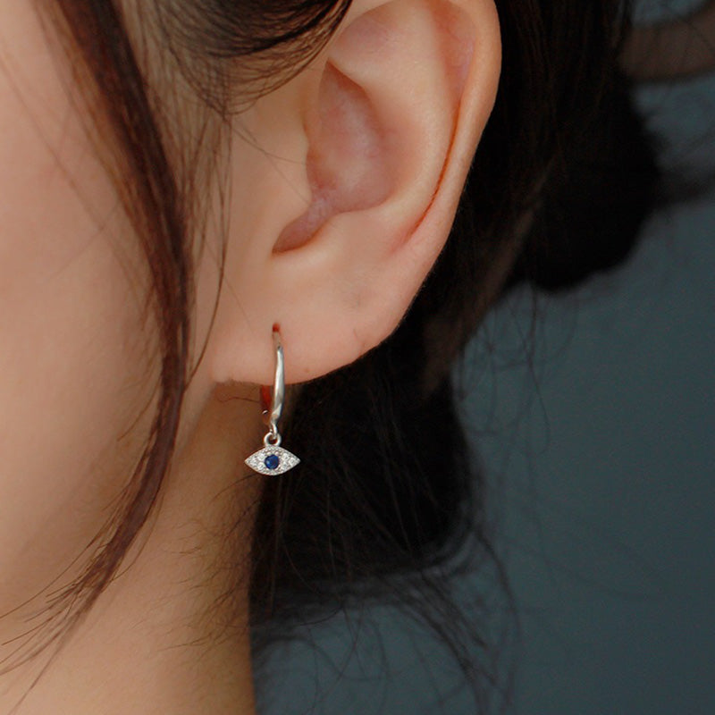 925 Sterling Silver Evil Eye Blessing Protection Stud Earrings