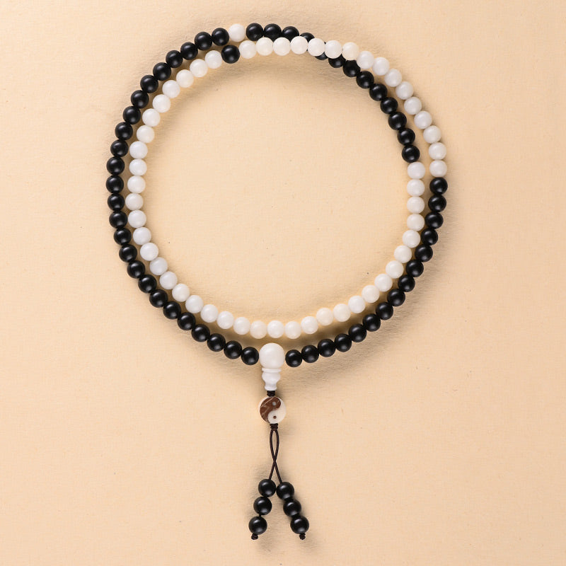 Ebony YinYang Protection Necklace Mala
