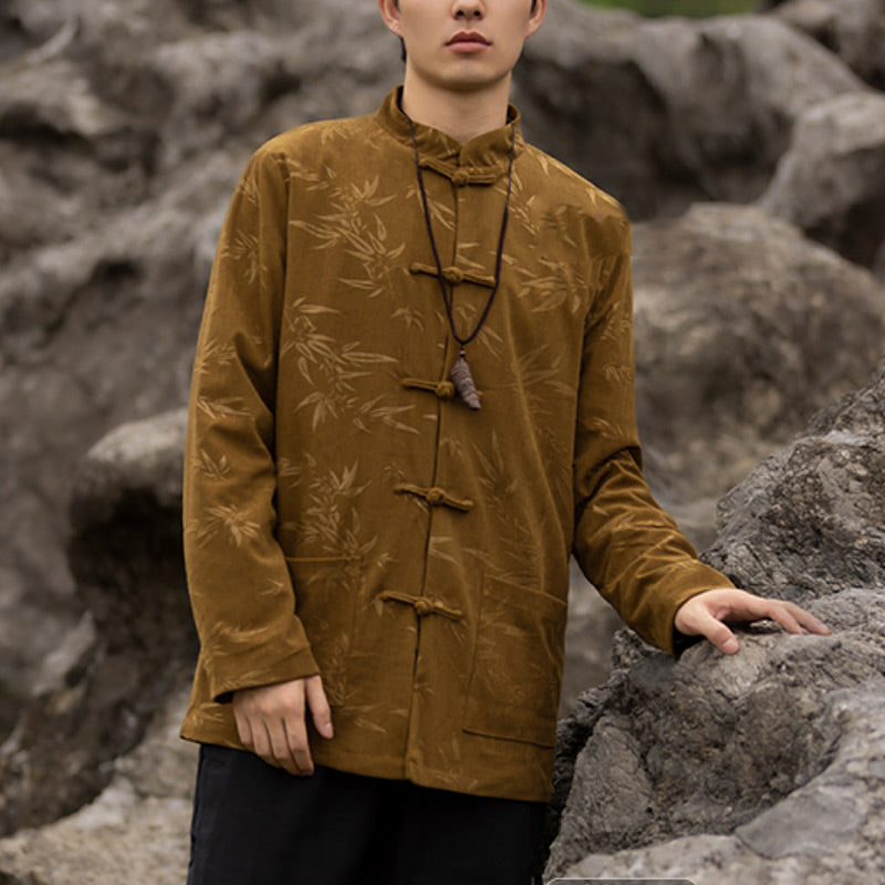 Breathable Handcrafted Bamboo Motif Tang Suit Jacket