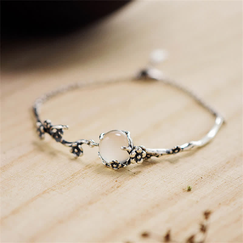 "Sending Grace and Harmony"Plum Blossom Chalcedony Bracelet Includes Gift Message Card