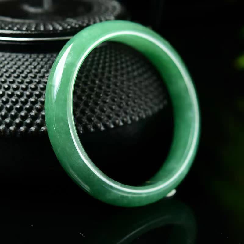 Authentic Natural Jade Stone Polished Solid Bangle Bracelet