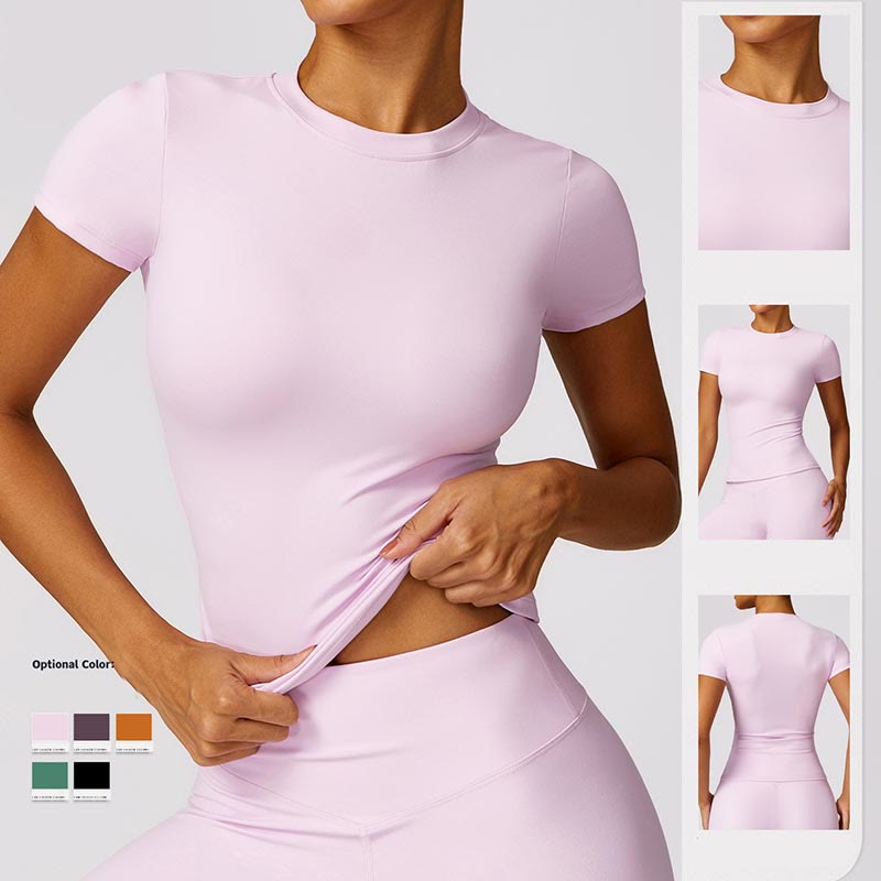 Women Short Sleeve T-Shirt Top High Waist Leggings Pants For Sports Yoga