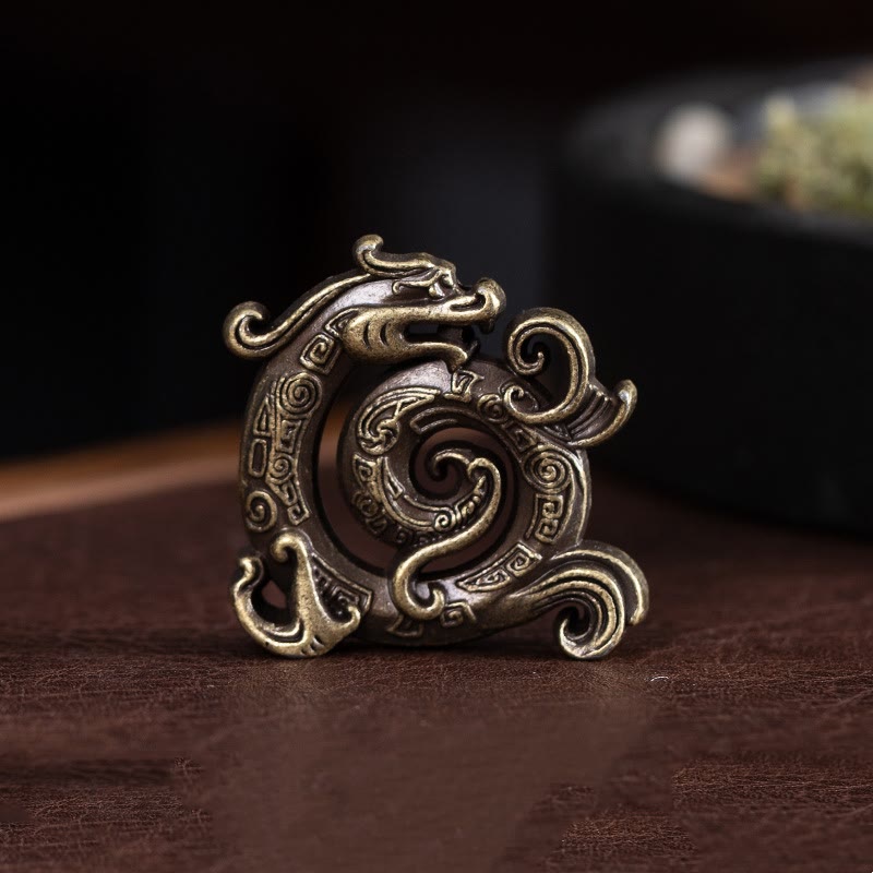Mini Auspicious Dragon Pattern Zinc Alloy Meditation Incense Stick Burner