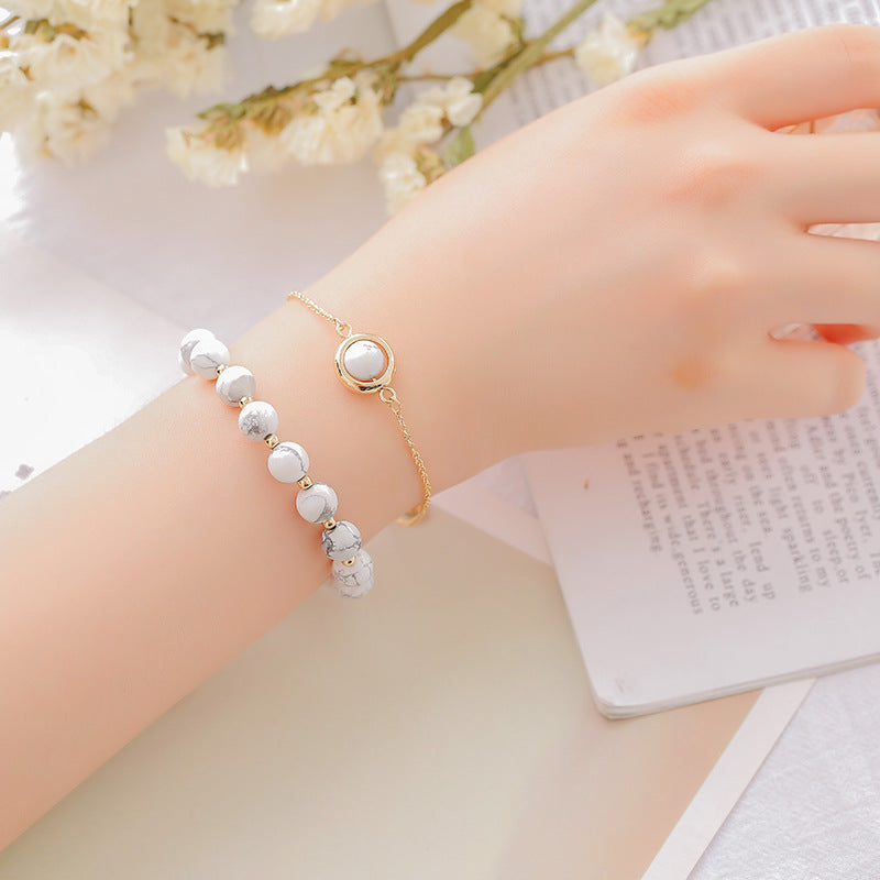 Sun Stone Strawberry Quartz Crystal Positive Bracelet