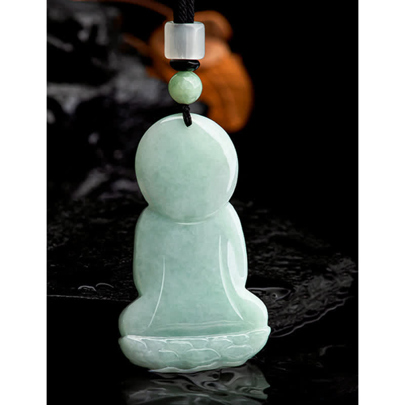 Amitabha Buddha Jade Amulet Compassion String Necklace