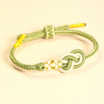 Handcrafted Eight Thread Peace Knot Peach Blossom Knot Luck Connection Bracelet