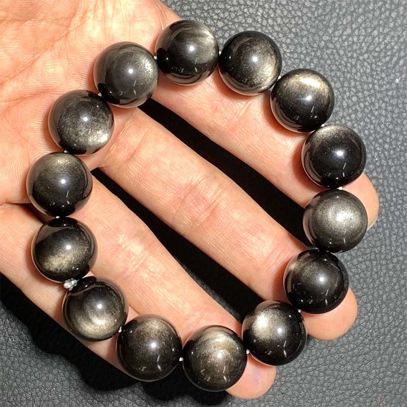 Natural Silver Sheen Obsidian Soothing Protection Bracelet
