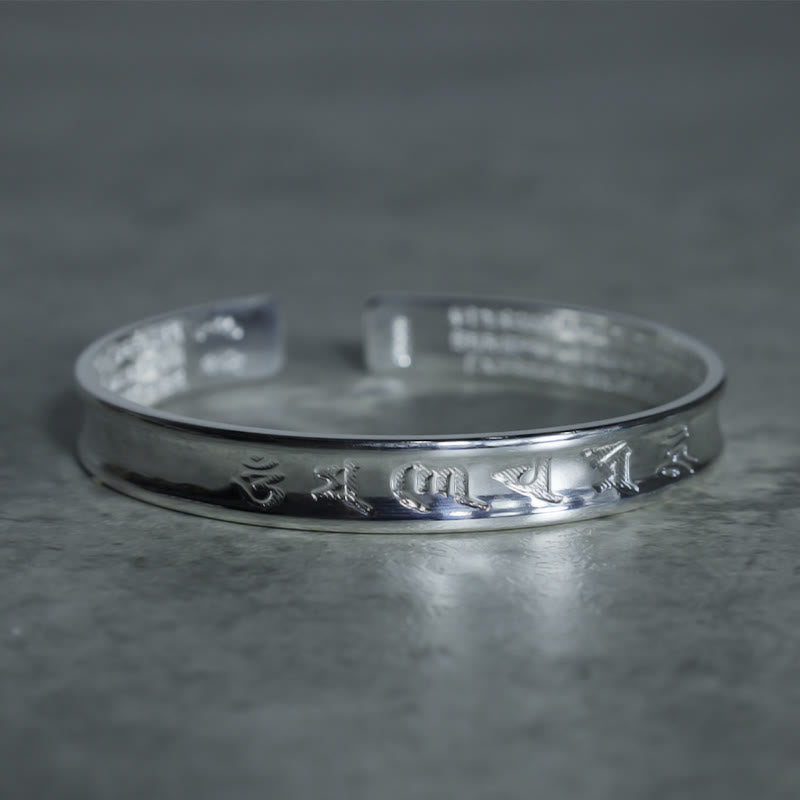 Tibetan Mantra White Copper Bracelet