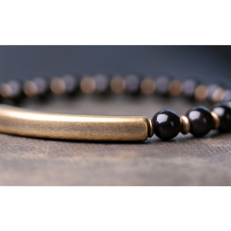 Handmade Red Jasper Moss Agate or Black Obsidian Copper Wrap Couple Bracelet