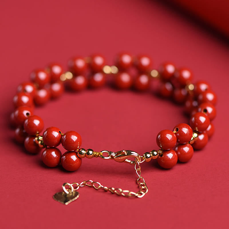Natural Cinnabar Beaded Grounding Bracelet for Mindfulness