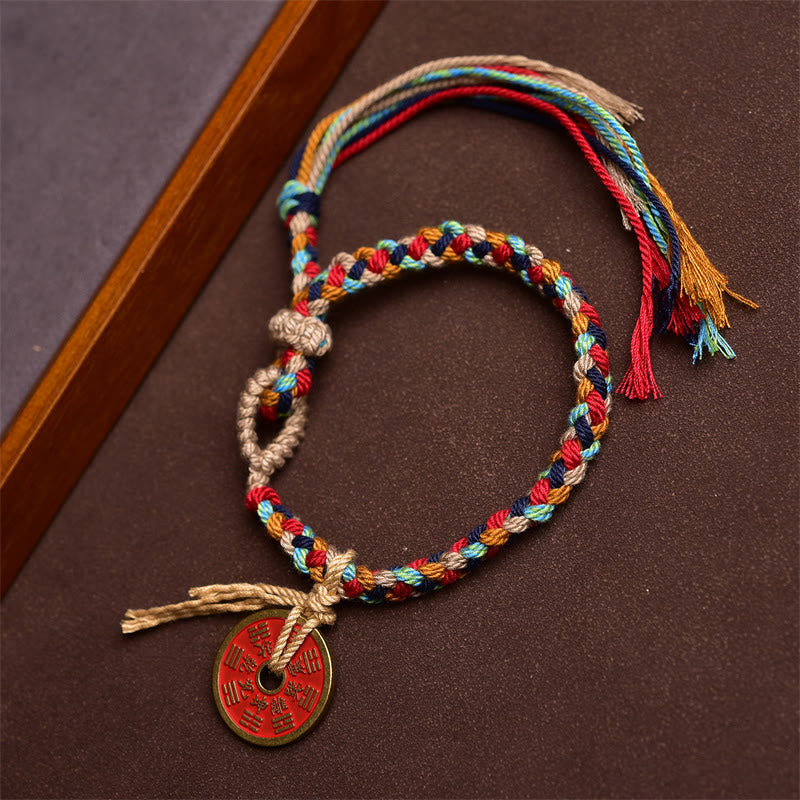 Handmade Bagua Harmony Multicolored Rope Bracelet