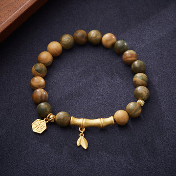 Green Sandalwood Fu Character Bamboo Soothing Bracelet