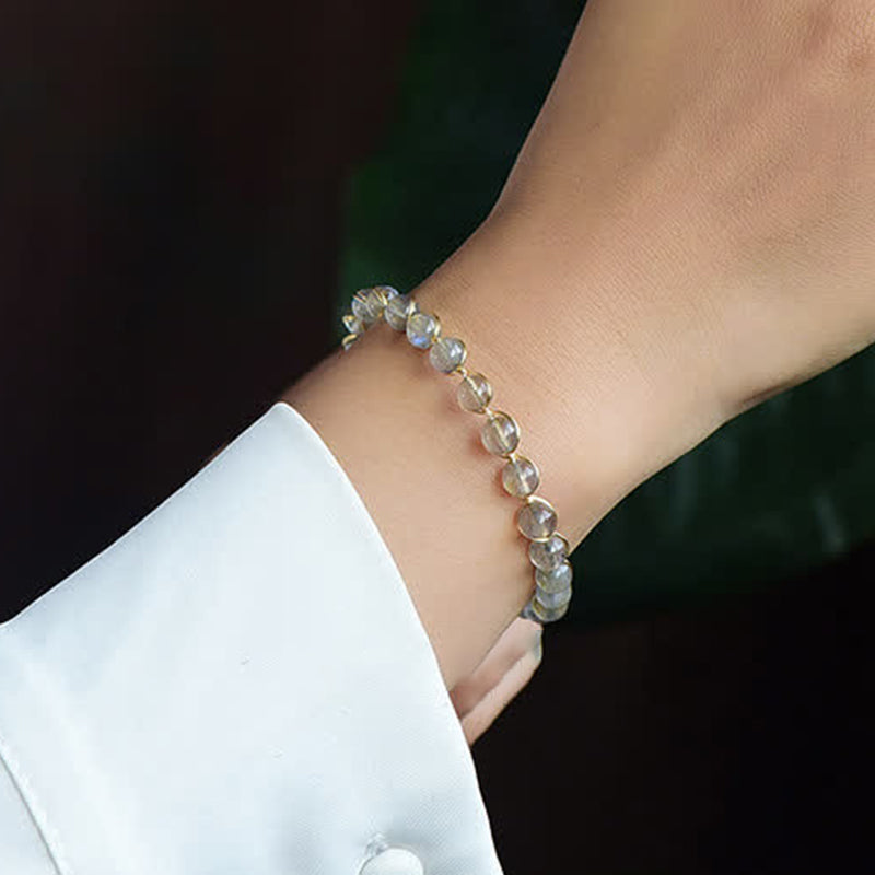 Natural Moonstone 14K Gold Plated Healing Positive Bracelet