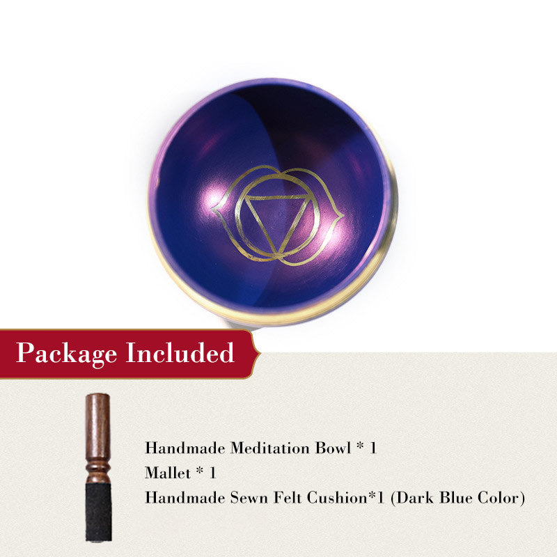 Tibetan Sound Bowl Handcrafted for Chakra Healing and Mindfulness Meditation Singing Bowl Set
