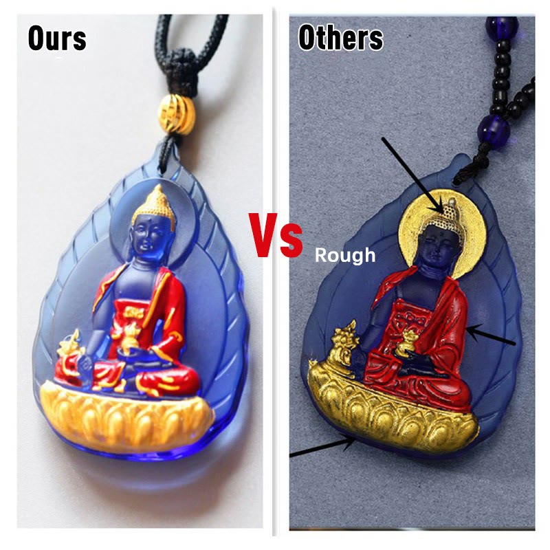 Tibet Medicine Buddha Liuli Crystal Compassion Necklace Pendant (Extra 35% Off | USE CODE: FS35)