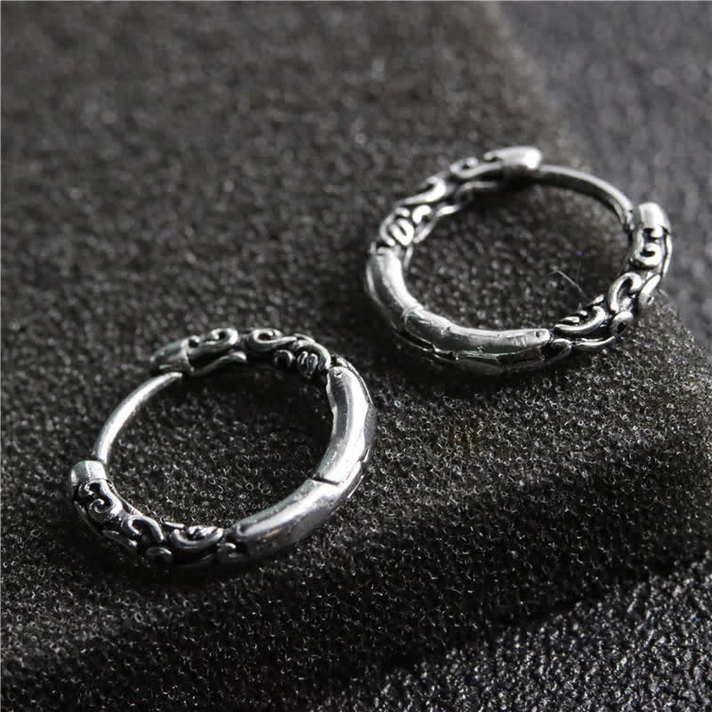 Viking Celtic Hoop Titanium Steel Balance Earrings