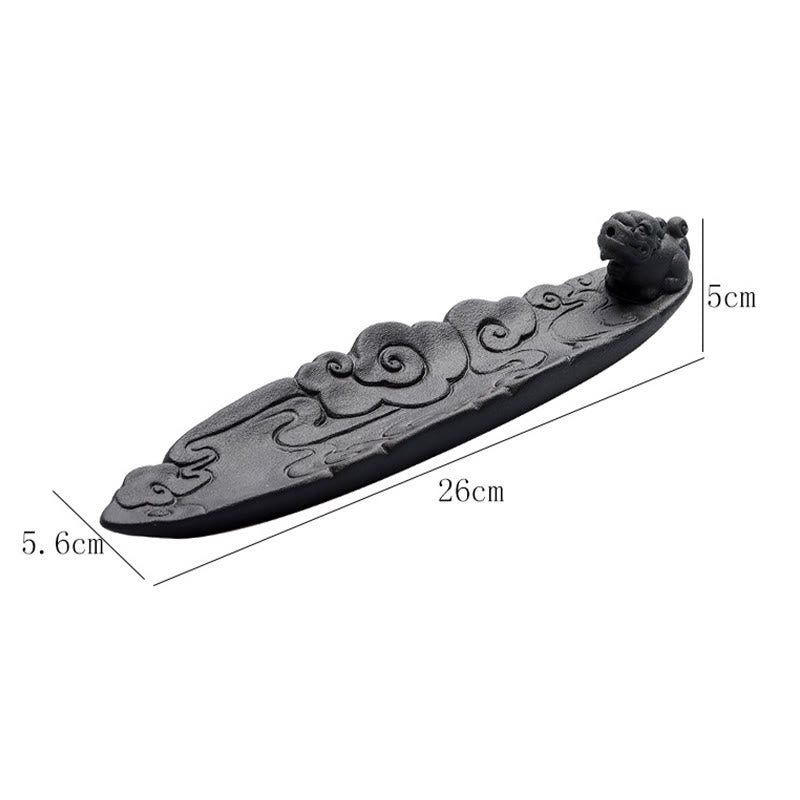 Auspicious Clouds Pixiu Healing Ceramic Stick Incense Burner Decoration