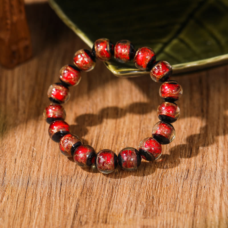 Tibetan Classic Liuli Glass Bead Luck Wealth Bracelet