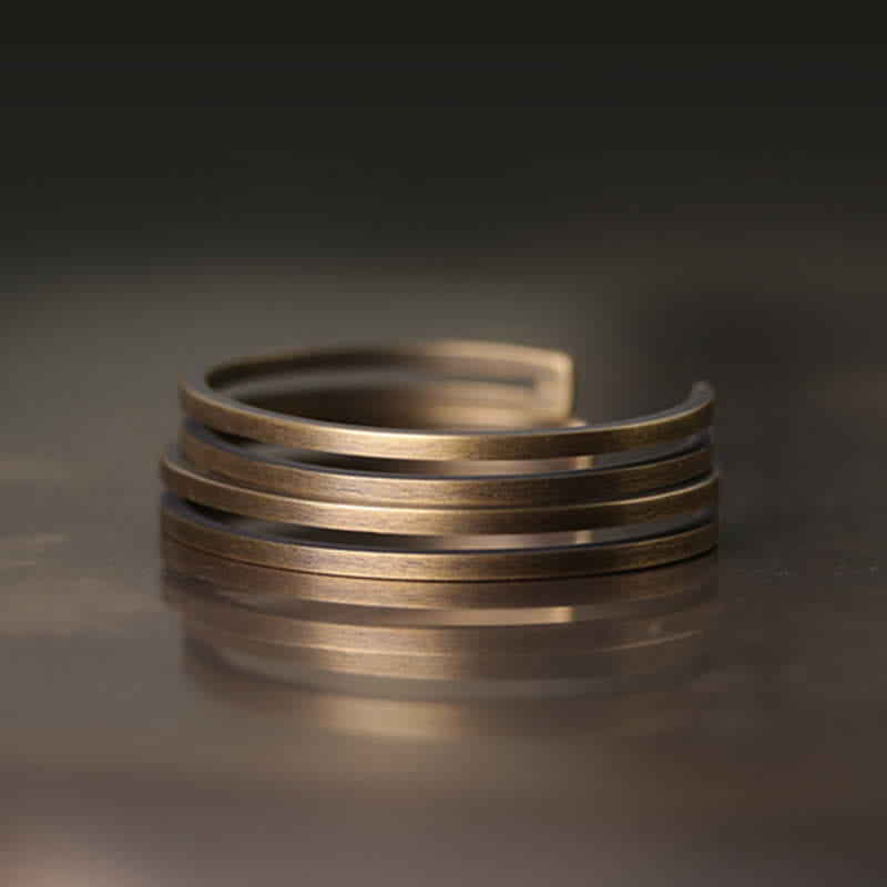 Rustic Copper Luck Viking Cuff Bracelet