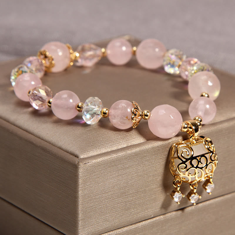 Natural Pink Crystal Soothing Protection Bracelet