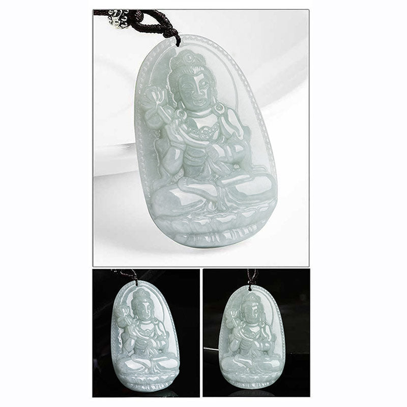 Chinese Zodiac Natal Buddha Jade Wealth Prosperity Necklace Pendant