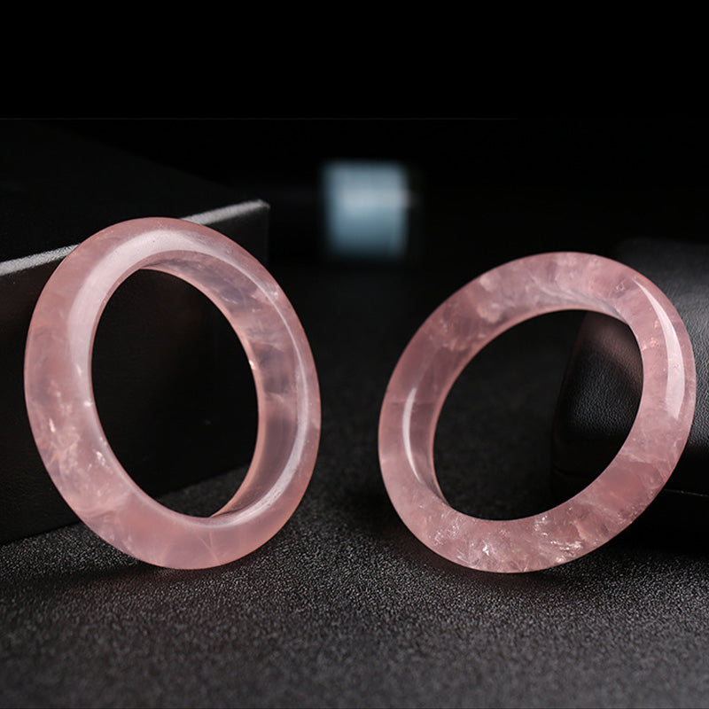 Natural Rose Quartz Love Caring Bracelet Bangle