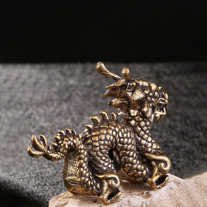 Year Of The Dragon Small Auspicious Brass Dragon Luck Success Home Decoration